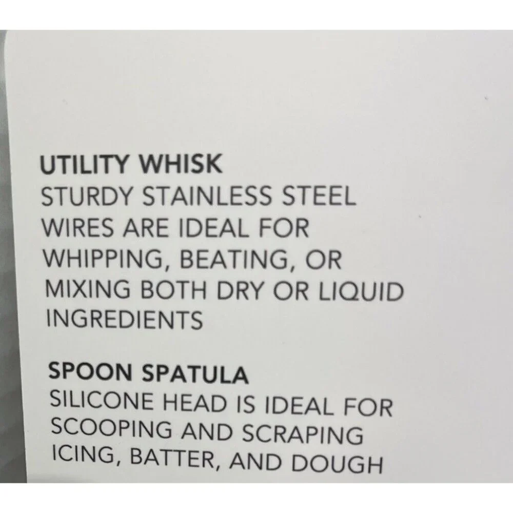 KITCHENAID AQUA 2 PIECE BAKING‎ SET UTILITY WHISK AND SPOON SPATULA Nut Tags!